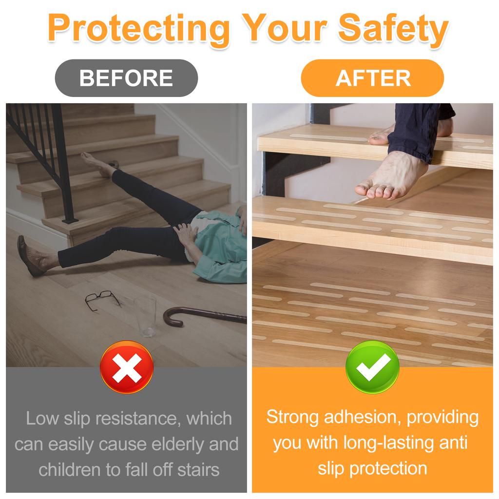 48 Pcs Non-Slip Bathtub Stickers Water-proof Safety Shower Stickers with Scraper Reusable Stripe Anti-Skid Bathtub Tape Shower