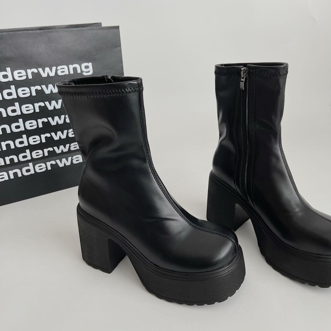 

Высококачественные ботильоны на платформе, сексуальные женские кожаные туфли в готическом стиле, дизайнерские туфли на высоком каблуке, осенний тренд, роскошные черные ботинки Mujer 40