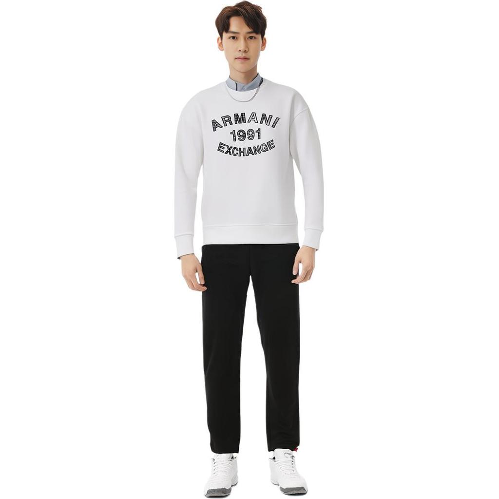 ARMANI EXCHANGE Sweatshirts Men's White Crew Neck Moderate Regular 6RZMGA-ZJ4XZ-1116