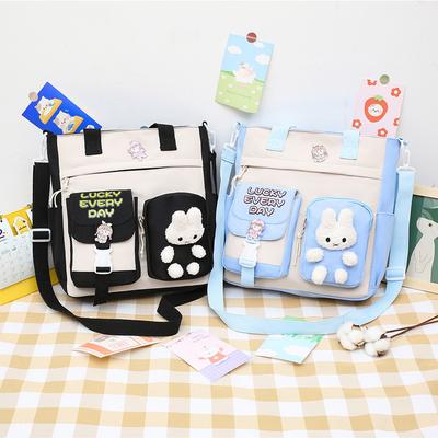 Canvas-Tasche Tasche Studentin Klasse Ins Mori niedlich große Kapazität Umhängetasche Damen Japanisch schräg über die Schulter Tasche Handtasche