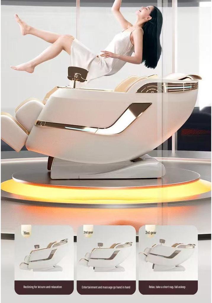 Dual-Rail Smart Massage Chair: Compact Full-Body Luxury Electric Sofa