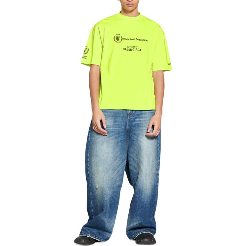 Balenciaga X WFP FW22 T Shirt Men's Neon Green 612966TMVL27110