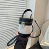 2025 Versatile Color Block Patchwork Crossbody Women’s Round Bucket Bag