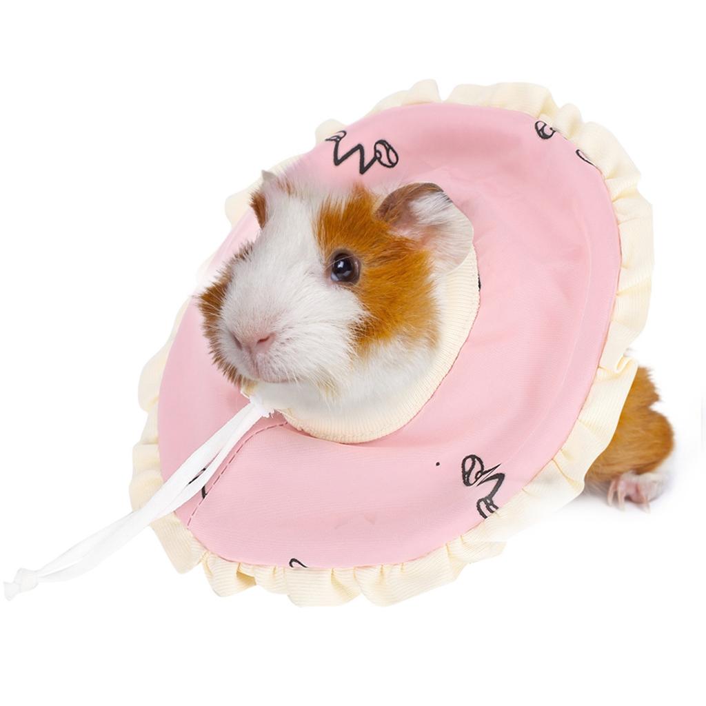 Small Pet Elizabeth Collar Protective Circle Nursing Ring for Guinea Pig Rabbit Sugar Glider Pink L Size
