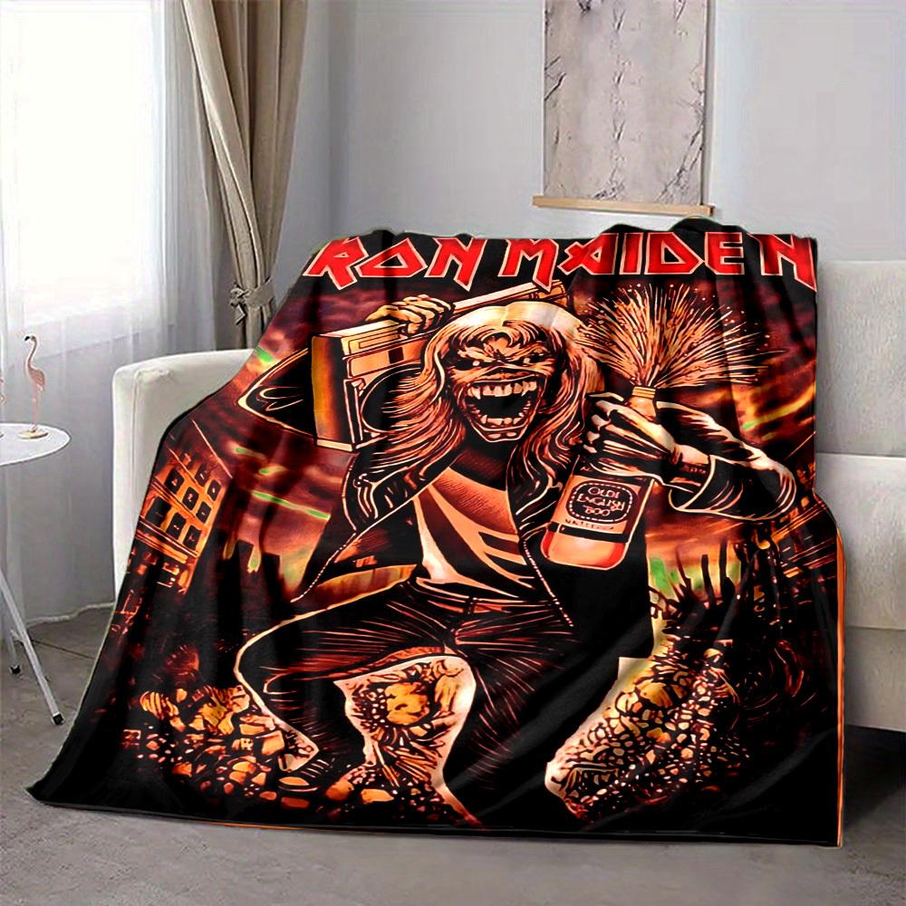 1 Stück Iron Maiden Band Merchandise Flanelldecke [Gemütliche Überwurfdecke] Für Sofa, Bett, Reisen, Camping, Wohnzimmer, Büro, Couch, Stuhl Und Bett