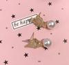 Korean Style Colorful Butterfly Pearl Earrings - Fresh, Gentle Cross-border Ear Studs