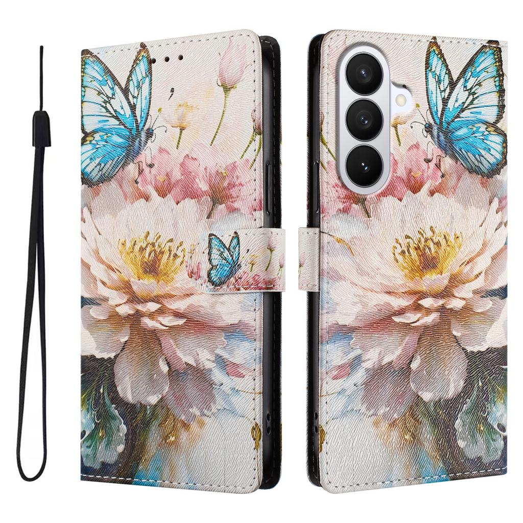 For Samsung Galaxy S26/S26 Pro Case Pattern Print PU Leather Wallet Phone Cover with Wrist Strap