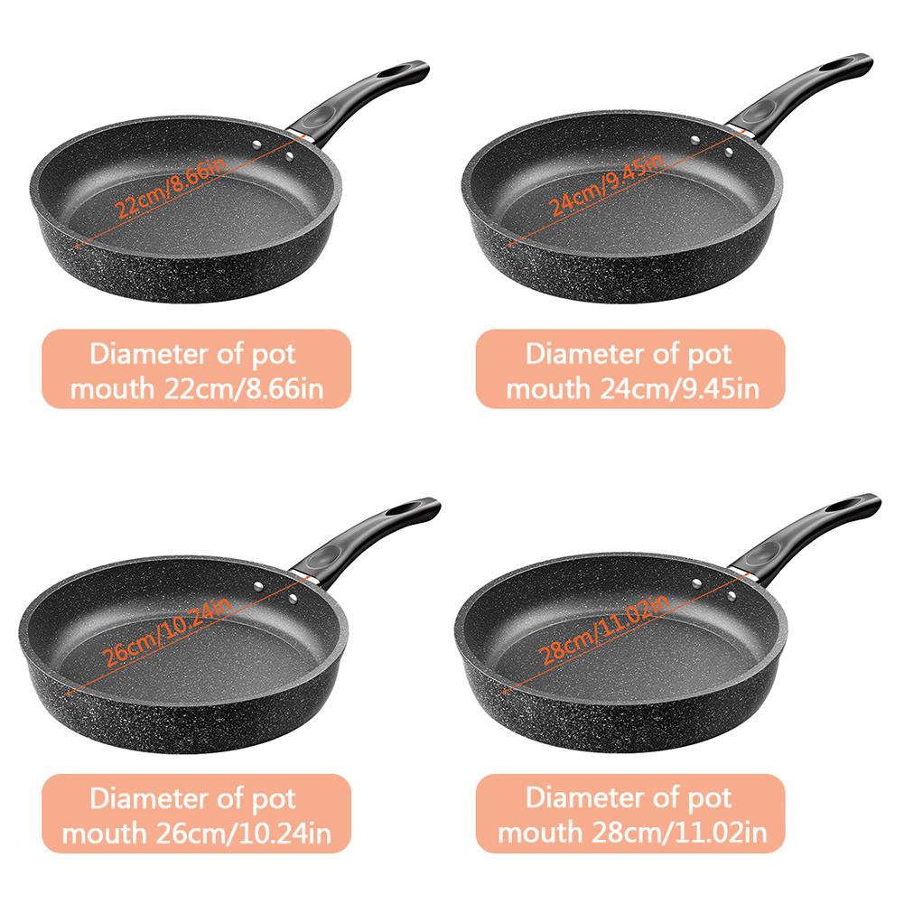 22/24/26/28cm Omelette Skillet Nonstick Saute Pan Maifan Stone Chef Pan Cooking Pan Omelette Pan Induction Compatible