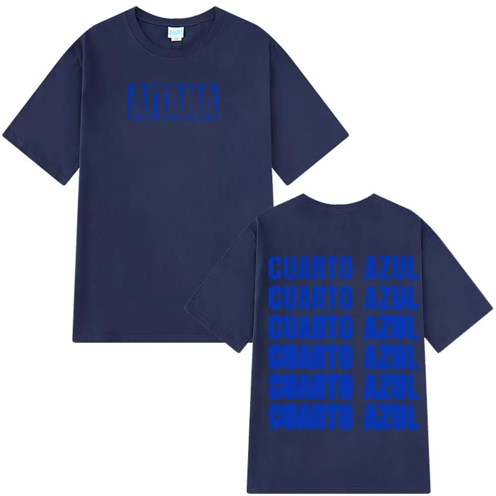 Singer Aitana Cuarto Azul World Tour 2026 Merch Tshirt Unisex Women Comfort T Shirts Summer Pure Cotton Aesthetic Trend Tshirts
