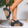 Damen Sandalen Sommer Schuhe Plateau Keilabsatz Sandalen für Damen Sohle Schnalle Peeptoe Sandalen Strand Elegante Schuhe für Damen