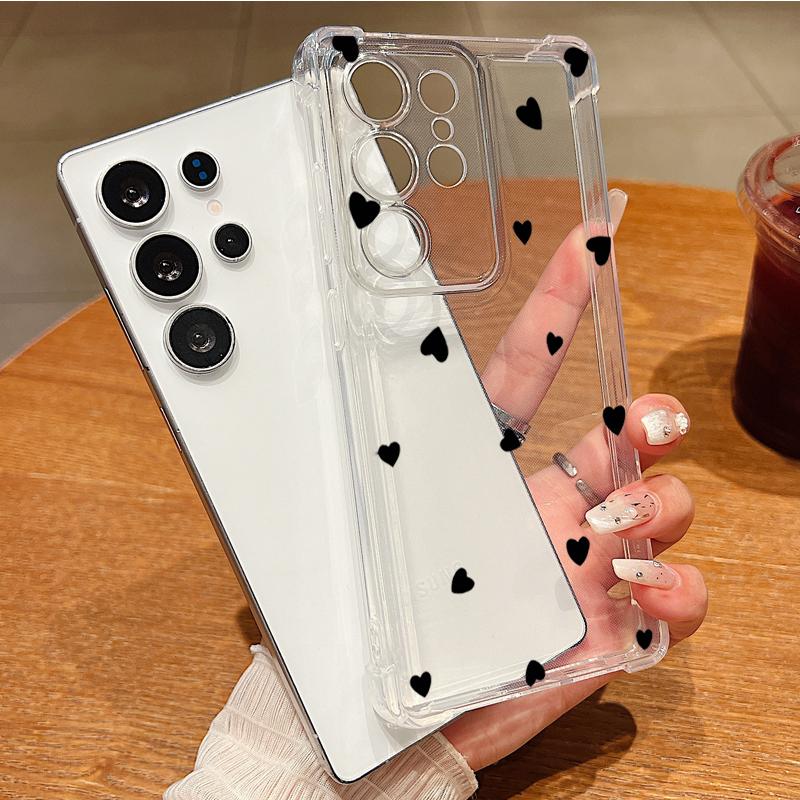 Small Love Heart Pattern Phone Case For Samsung Galaxy S26 S25 S24 S23 Ultra S22 Plus S21 S24 S25 FE Clear Shockproof Soft Cover