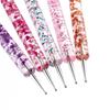 10PCS Nail Art Gel Carving Pen Acrylic Dotting Pens, Double-Ended Silicone Brushes for Design Nail Foil Carving Drawing and 3D Effect Shaping Drawing