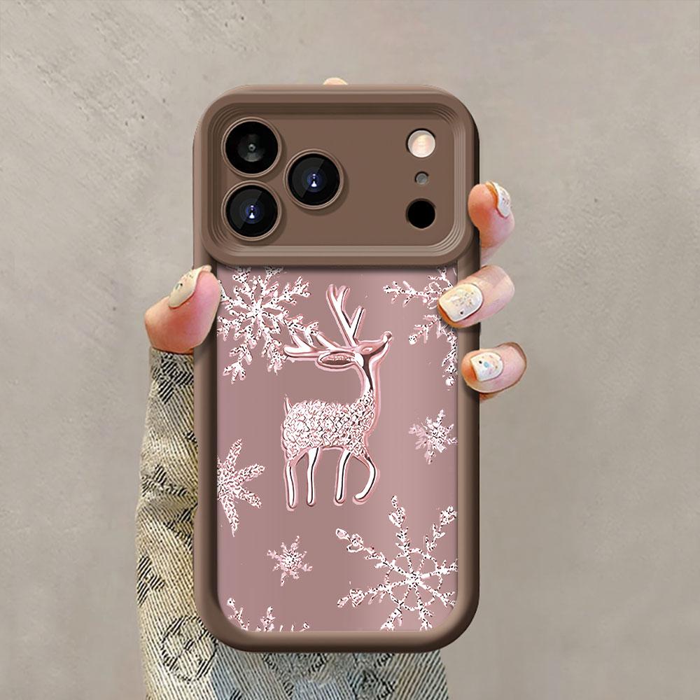 Fashionable Snow Deer Matte Phone Case For Samsung Galaxy S25 S24 Ultra S21 S22 S23 Plus A56 A55 A54 A53 A36 A35 A34 A33 Cover