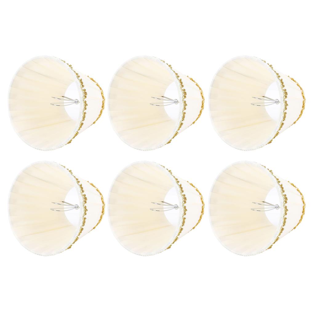 6PCS Fabric Lampshades Cloth Pleated Decorative Lamp Replacement Shade Clip On for Table Wall Lamps