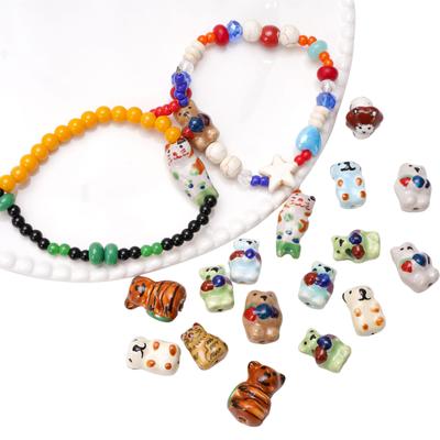 Perline in Ceramica Dipinte a Mano per Ciondoli di Animali Carini per Creazione di Gioielli Fai da Te Braccialetti Collane