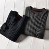 No Replenishment Wool + Log Tencel! Export Men's Clothing Factory Balance Cargo with Logo Cut Off Casual Knitting Round Neck Sweater Men