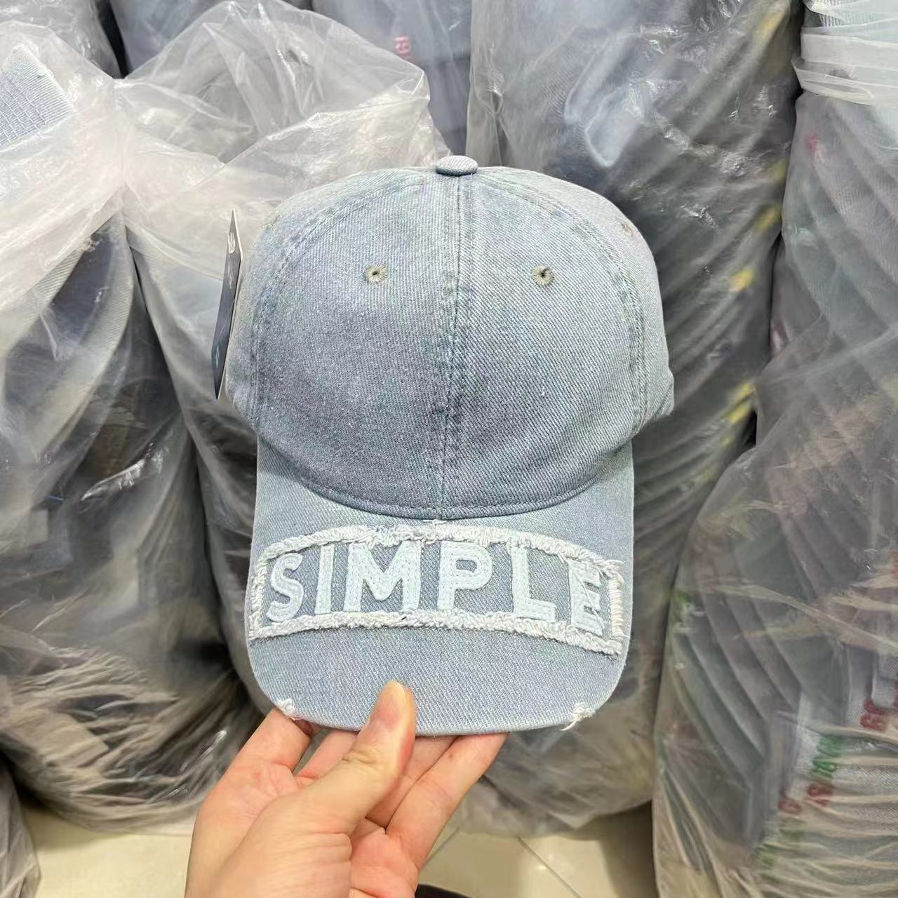 JYL TS DIY Denim Baseball Cap Women Washed Distressed Soft Top Couple Casual Hat 1222Mao29747 электрические зеленый