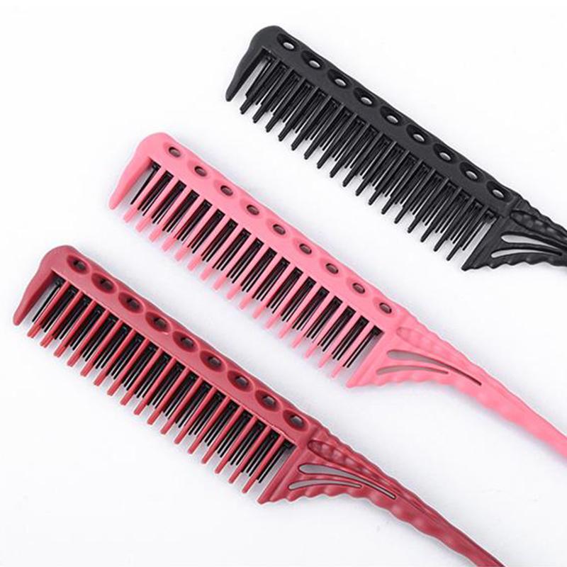 1Pc Professional Hair Combs Tip Tail Comb Barber Hairdressing Comb 3-Row Teeth Detangling Comb Salon Tools Barber Accessories