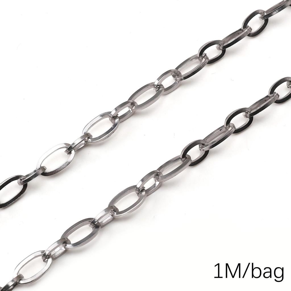 Chaîne Cœur en Acier Inoxydable de 0,5/1 Mètre Chaîne Cubaine Chaîne Punk de Base pour la Fabrication de Colliers Bracelets Bijoux Accessoires
