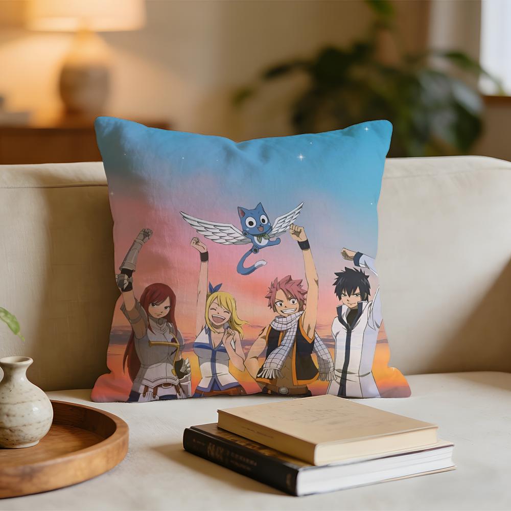 Vintage Anime FFairy Tail Classic Cushion Cover Short plush pillowcase for bed sofa carwashable