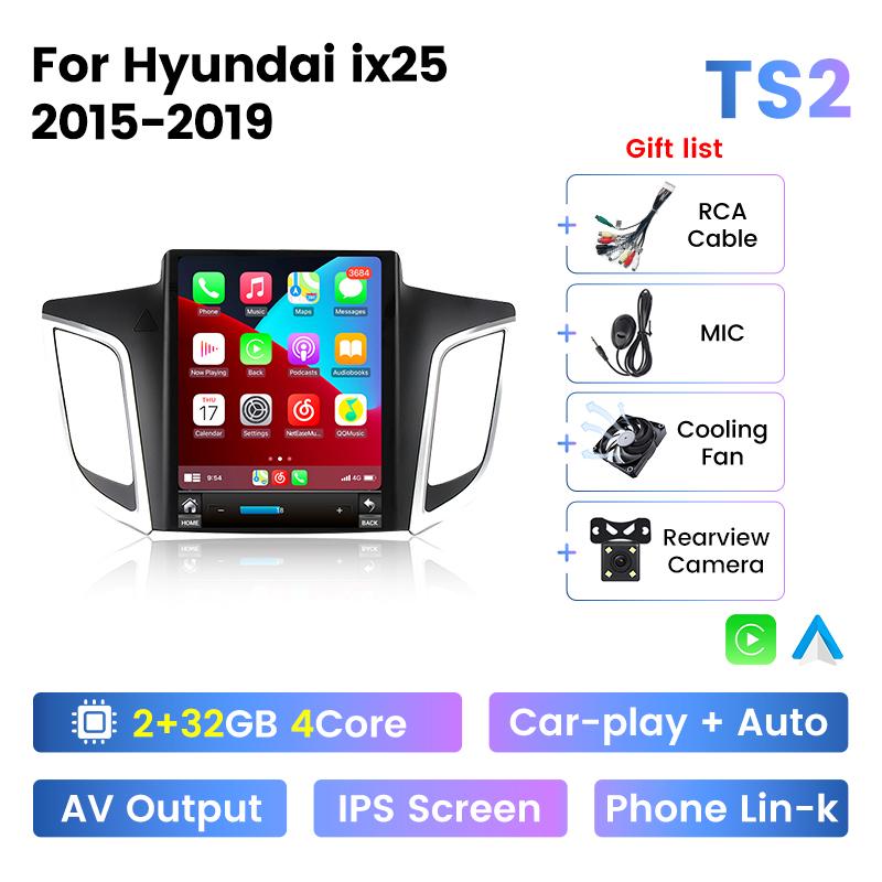 Navifly 9.7" Vertical Screen All-In-One Car Radio For Hyundai Creta IX25 2015-2019 Carplay Android Auto Multimedia Player GPS BT