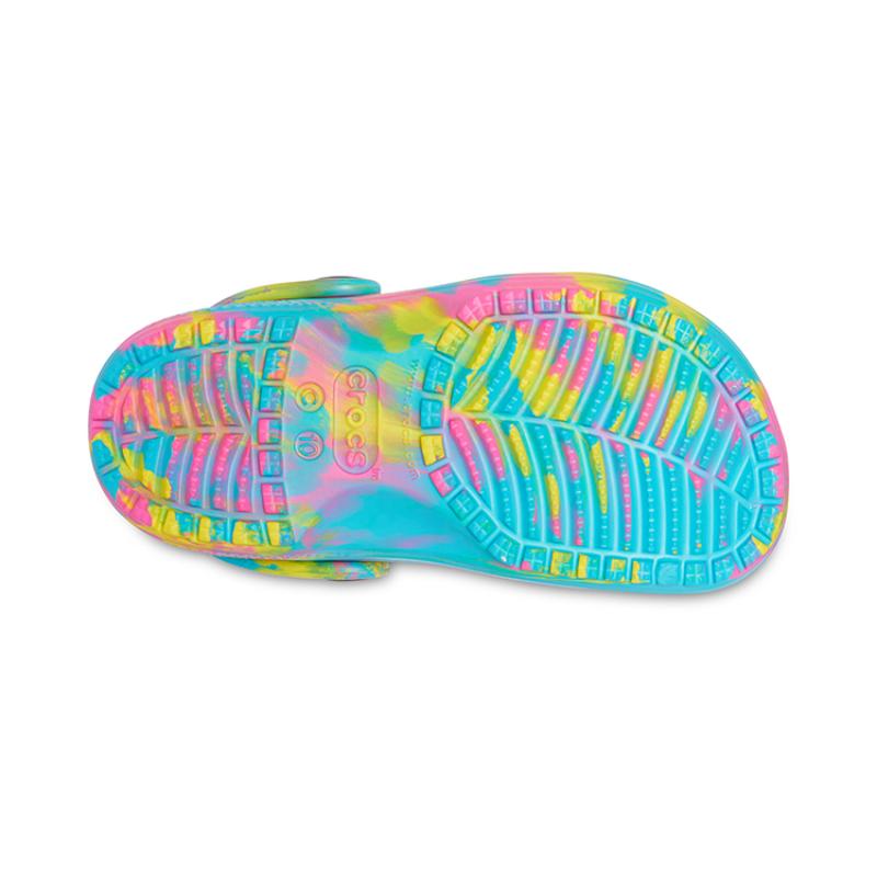 Crocs Classic Clog Marbled Clog Comfortable and Casual Hole Shoes Blue Children's Style
