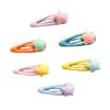 5/6Pcs Girl Hairpins Macaron Color Cartoon Fruit Flower Star Shapes Round Edge-Free Design Hair Clips Side Bang Hair