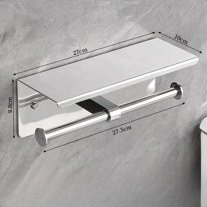 Stainless Steel Toilet Paper Holder with Phone Shelf Bathroom Tissue Holder Toilet Paper Roll Holder