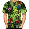 2024 Summer Men Casual 3D Printed Parrot T-shirt Flower Tees Hip Hop Tee Brid 3D Print Cool Tops Unisex Kids T Shirt 100-6XL