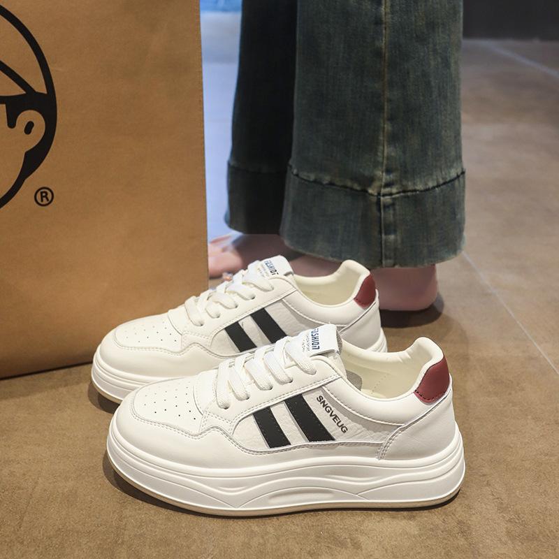Cowhide version~ leather platform white shoes women's shoes versatile board shoes autumn new casual sports shoes
