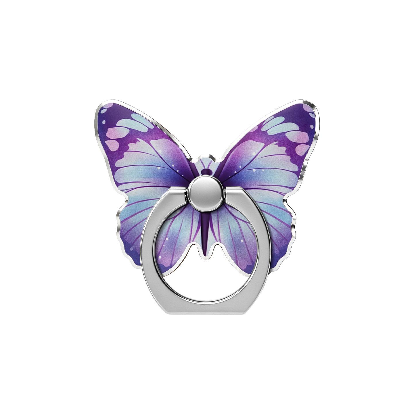 All-Metal Butterfly Ring Holder: Strong Adhesive Universal Phone Stand