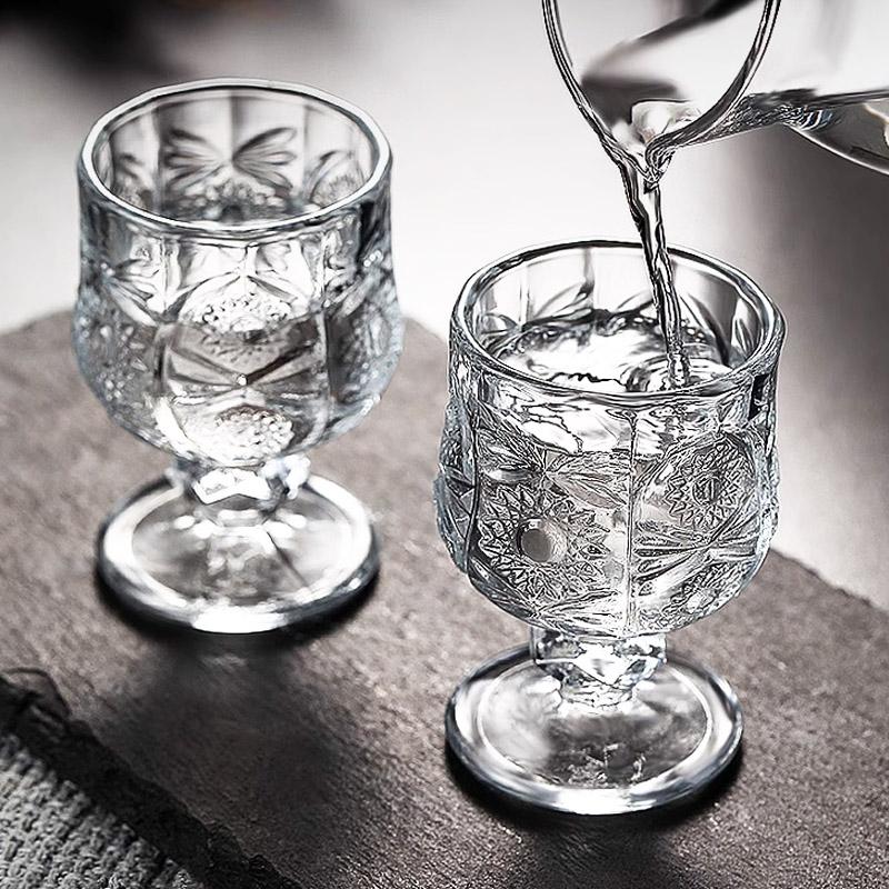6pcsx34/45ML Lead Free European Design Chinese Old Fashioned Shot Glasses for Liquor Vodka Spirit Drinkware