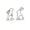 2 Packs Rabbit Metal Bunny Wall Hanging, Preset Geometric Rabbit Iron Sculpture, Spring Festival Farmhouse Decoration, Indoor Outdoor Porch Sign