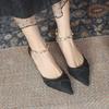 2026 New Elegant French Style  Heel Fine Wedding Shoes Women's Pearl Fairy Shoes Versatile Dress Summer Season Rubber Material