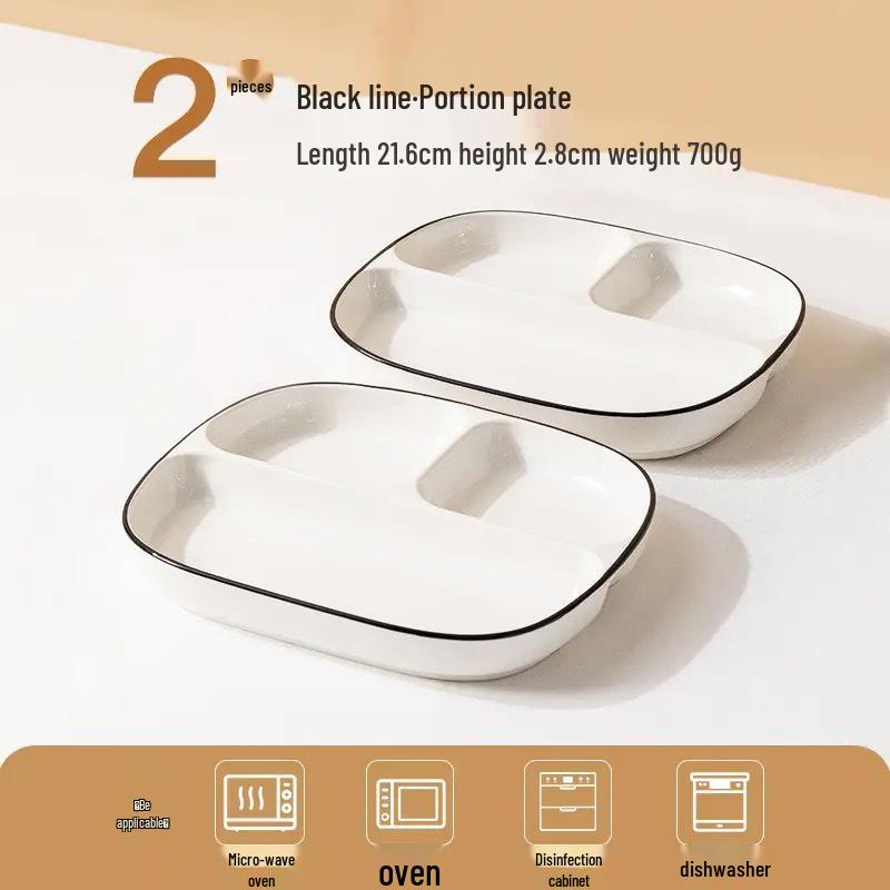 Children’s Ceramic Divided Plate for Portion Control - Creative, Household Breakfast Dish