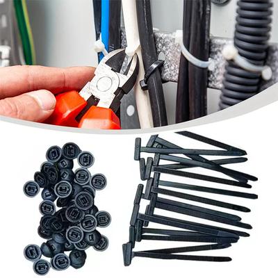 Universal Nylon Cable Tie Buckle Auto Fastener Screw Replacement Clip Car Fender Trunk Engine Guard Panel Wire Management Secure