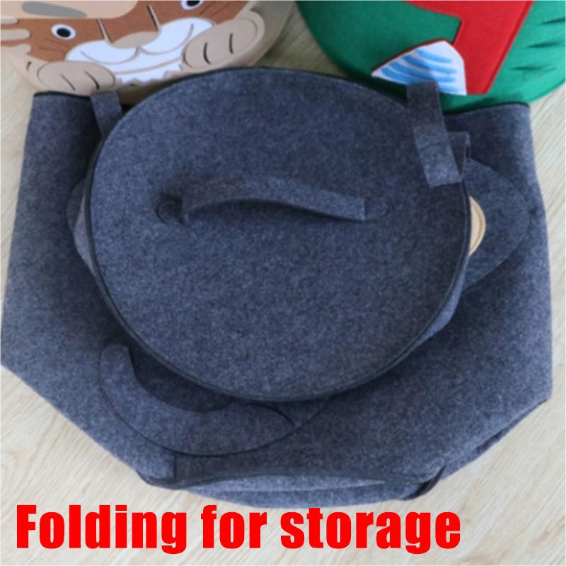 Toy Storage Bucket Large Capacity Storage Bucket with Lid Collapsible Storage Basket Cartoon Animal Storage Basket Home Supplies