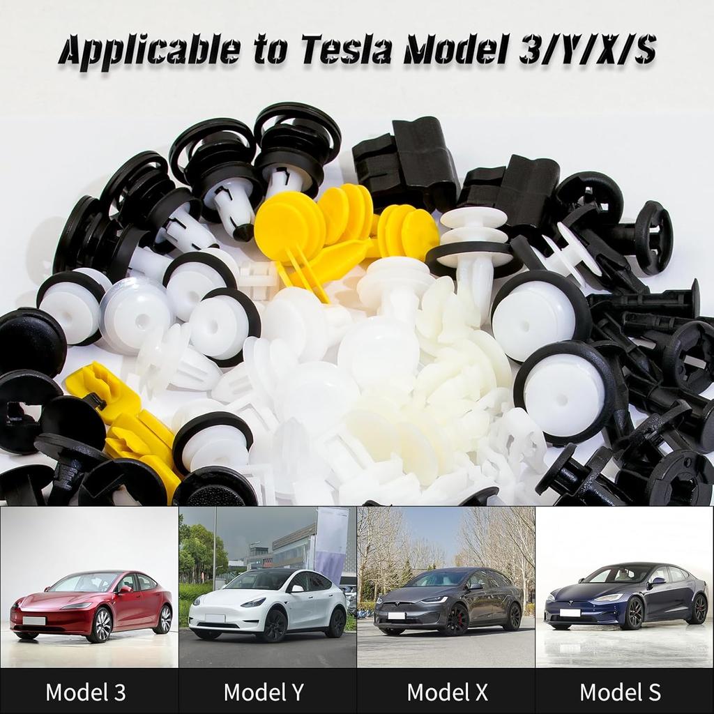 70 Stück Tesla Clips Tesla Stoßstange Kotflügelverkleidung Drucknieten Befestigung Nieten Clips, 20 Beliebte Größen Tesla Befestigungselemente Tesla Clip Tesla Nieten Für Tesla