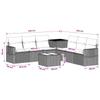 Sofa Set 8 pcs Grey and Dark Grey Poly Rattan and Steel