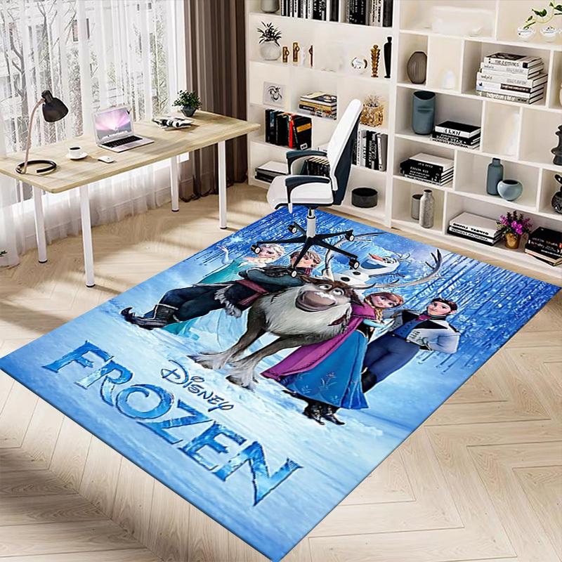 1pc Frozen Disney Home Office, Durable Polyester Floor Mat with Easy, Office Decor, Urban Style, Nonslip Backing, Highquality Fabric