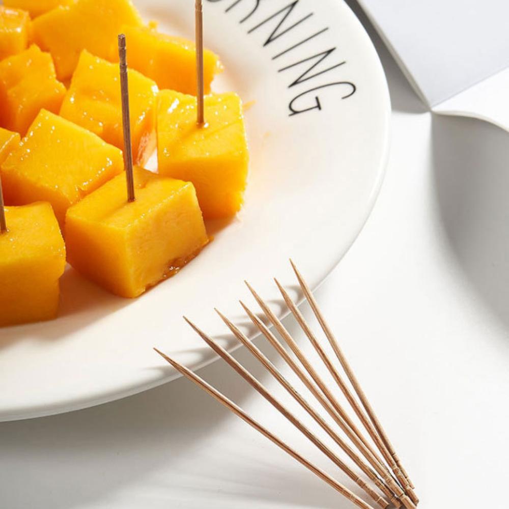 800Pcs Eco-friendly Carbonized Bamboo Toothpick Single Head Tooth Picks Teeth Cleaning Tool  Hotel