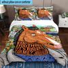 3PCS Pink Cat Man Horse 3pcs Bedding,Including 3PCS Duvet Cover And 2pcs Pillowcases Perfect for Christmas,Ideal for Bedroom, Dormitory