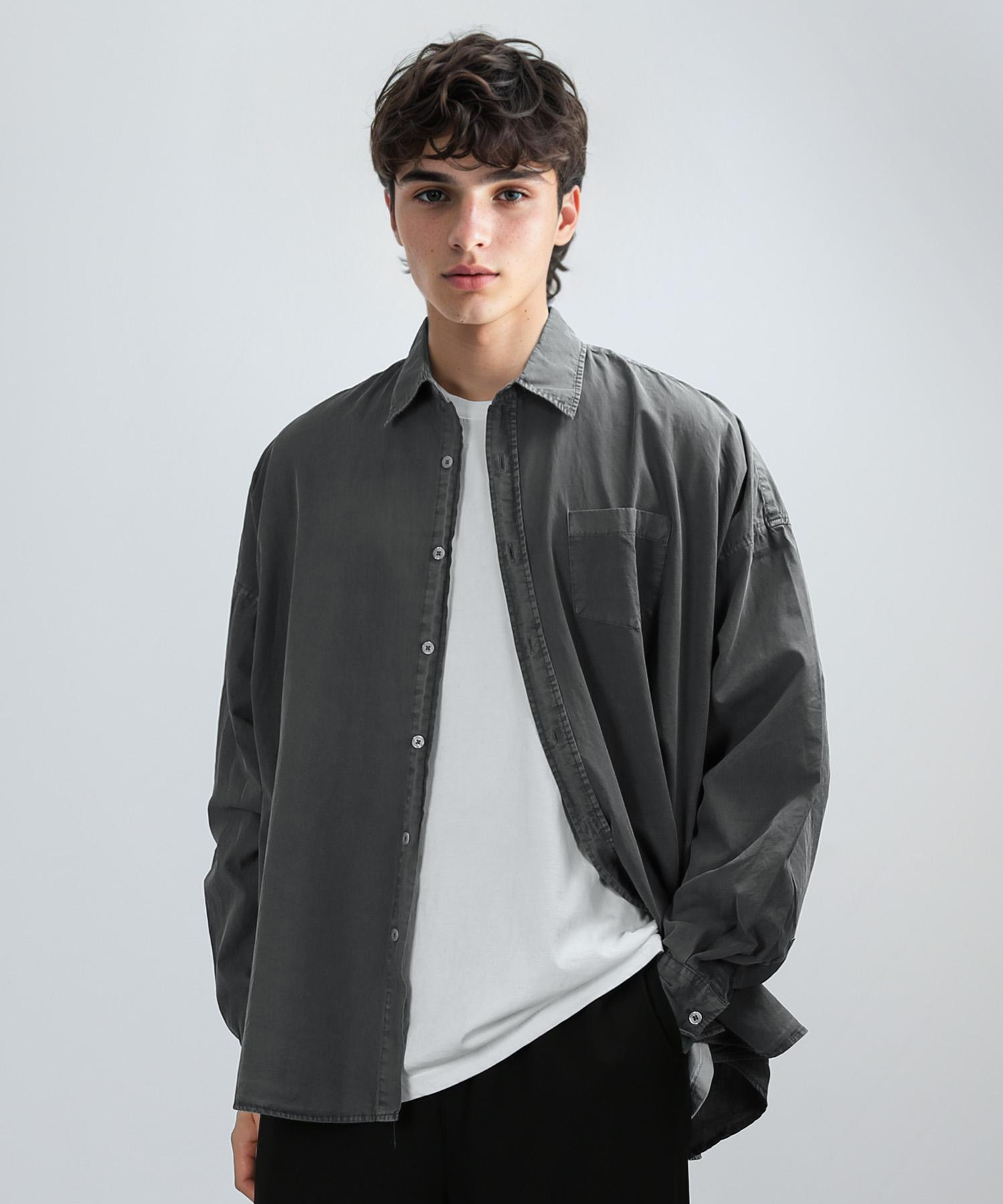 Johnny West Pigment Long Sleeve Shirt (Deep Charcoal) 48