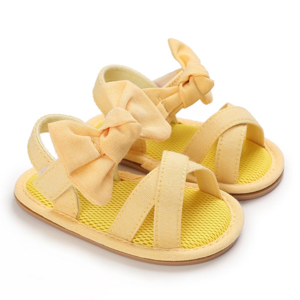 Sommer Kleinkind Baby Mädchen Bogen Sandalen Casual Strand Schuhe Anti-Slip Neugeborenen Kleinkind Prewalker Lauflernschuhe 0-18M