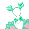 4 Pieces Animals Costume Set Animal Headband Gloves Bowtie and Tail for Stage Performance