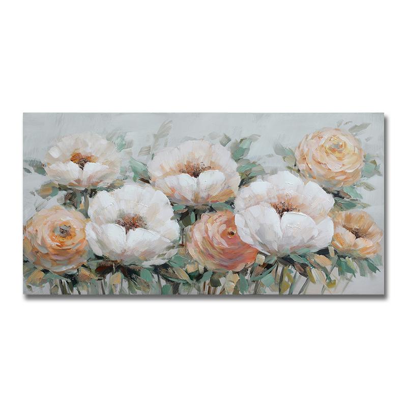 2022 Original White Elegant Rose Peony Art Canvas Painting Nordic Flower Posters And Prints Wall Pictures For Living Room Decor