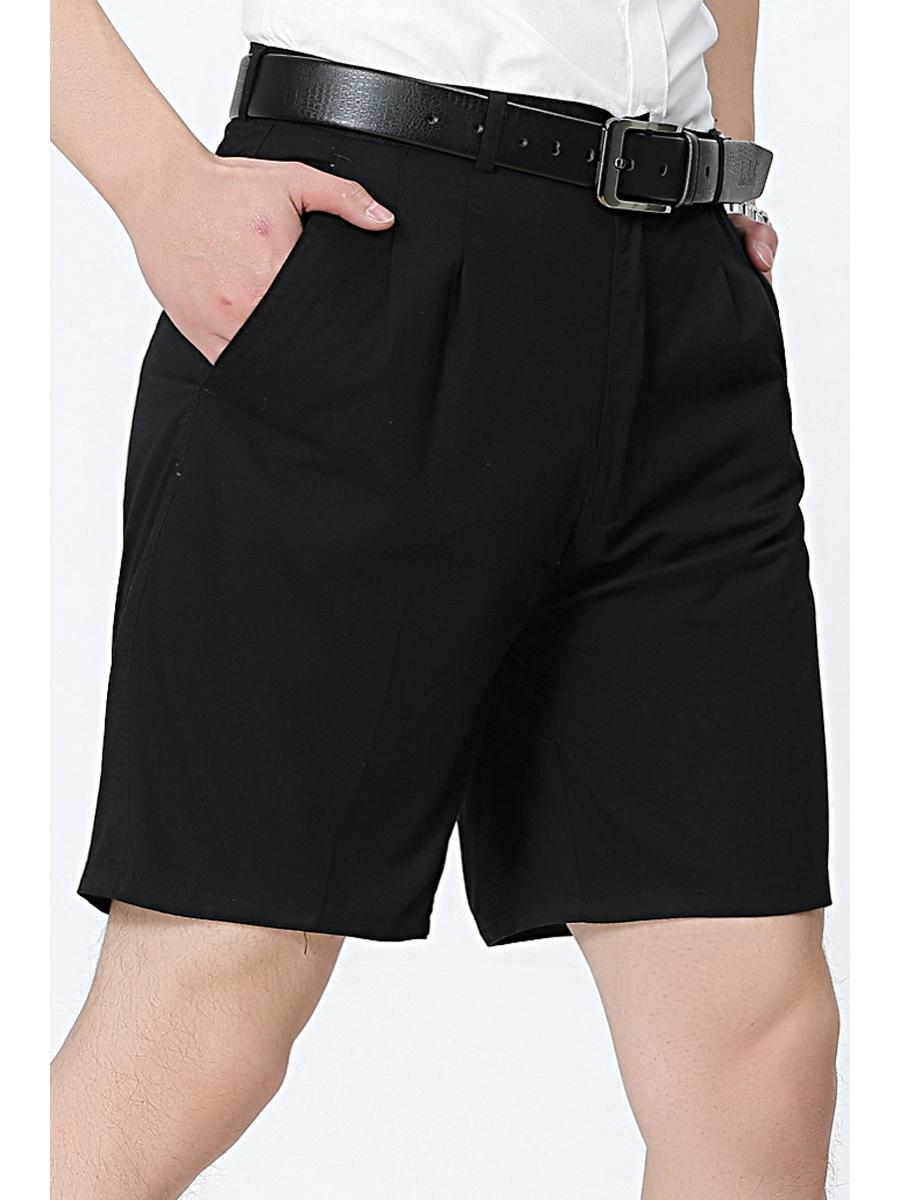 

Мужские повседневные хлопковые шорты среднего возраста и деловой костюм 30 (Waist 2.3 ft) чёрный