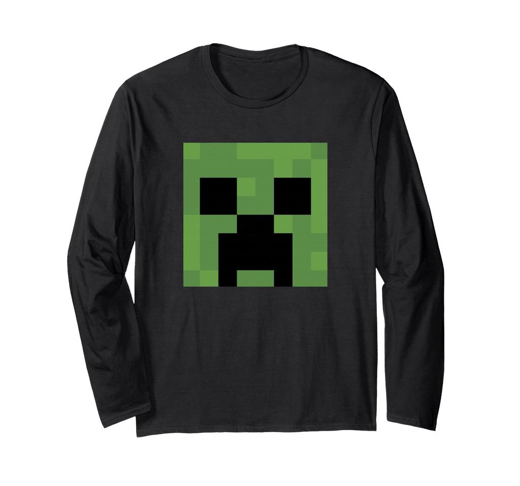Minecraft Creeper Big Face Long Sleeve T-Shirt