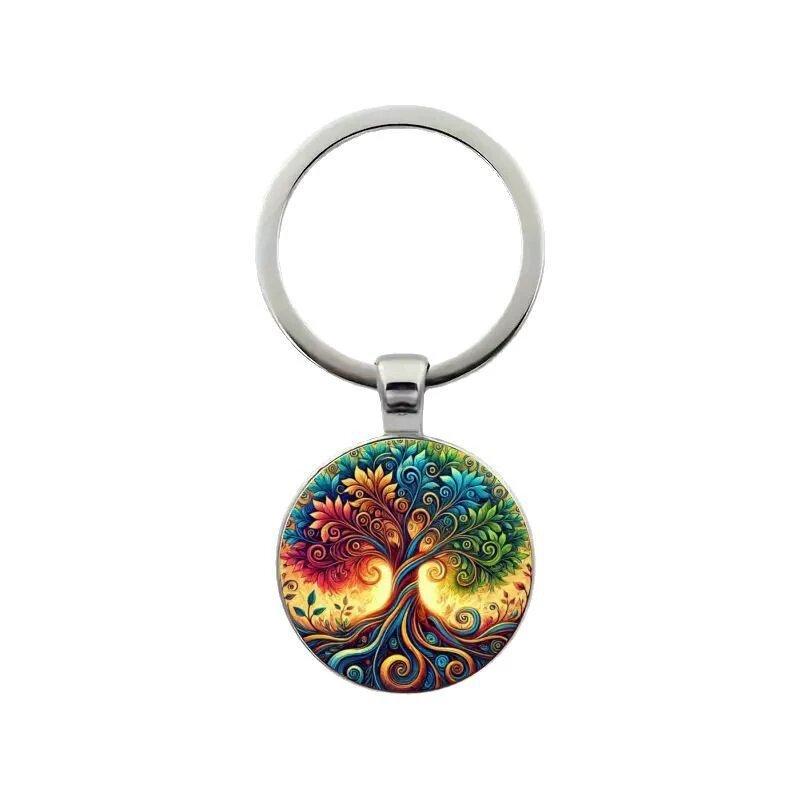 Life Tree Glass Keyring Accessory With Bright Colors For Party Favors And Commemorations