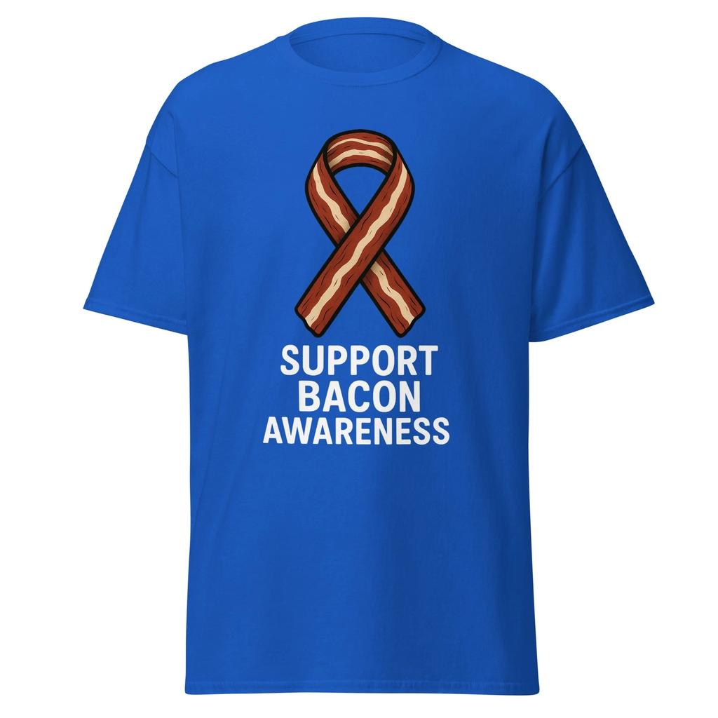 Support Bacon Awareness - Bacon Ribbon Food Parody Shirt, Unisex
